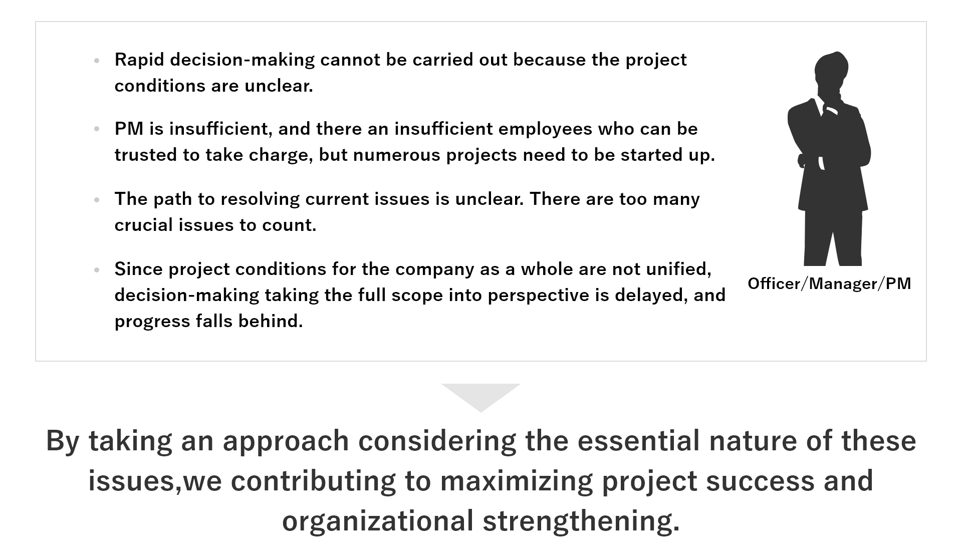 Image explaining PMO implementation support in the form of approach to specific issues